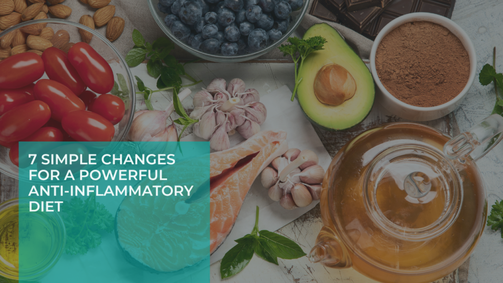 Anti-inflammatory foods including salmon, avocado, berries, nuts, and green tea for an anti-inflammatory diet in Lightwater, Surrey